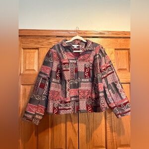 Dressbarn Tapestry Patchwork Jacket